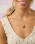 PROTECT Lapis Scarab Pendant in Solid Gold