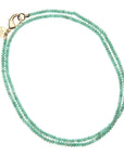 Double Wrap Diamond Cut Beaded Necklace in Jade