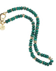 Malachite and gold gumdrop beaded necklace