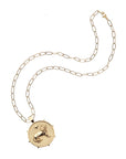 Gold Courage Coin on Drawn Link Chain