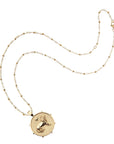 Gold Courage Coin on Satellite Beaded Chain