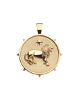 Gold Coin Pendant with Lion and star