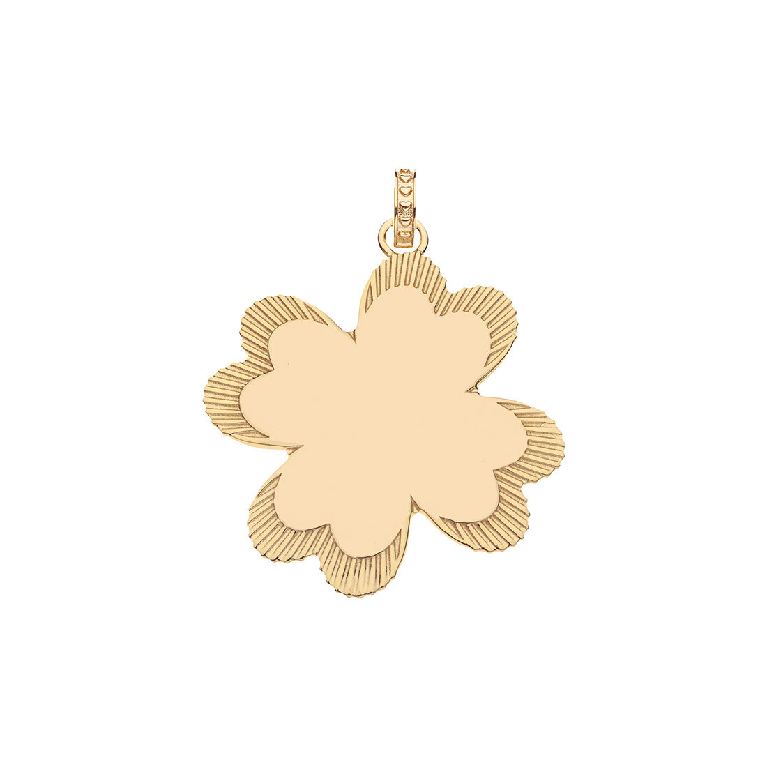 Blank back of engravable four leaf clover pendant