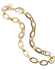 Gold chunky link chain with black enamel detailing