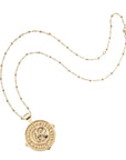 Gold original Aries coin pendant on satellite chain