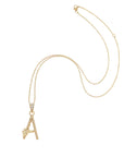 Dogwood letter A pendant on the adjustable delicate chain