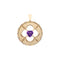 LOVE 14k Amethyst Quatrefoil Coin Pendant