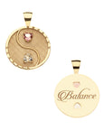 BALANCE JW Small Pendant Coin in 14k with Stones