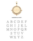 Gold engravable petite coin with Baskerville font option