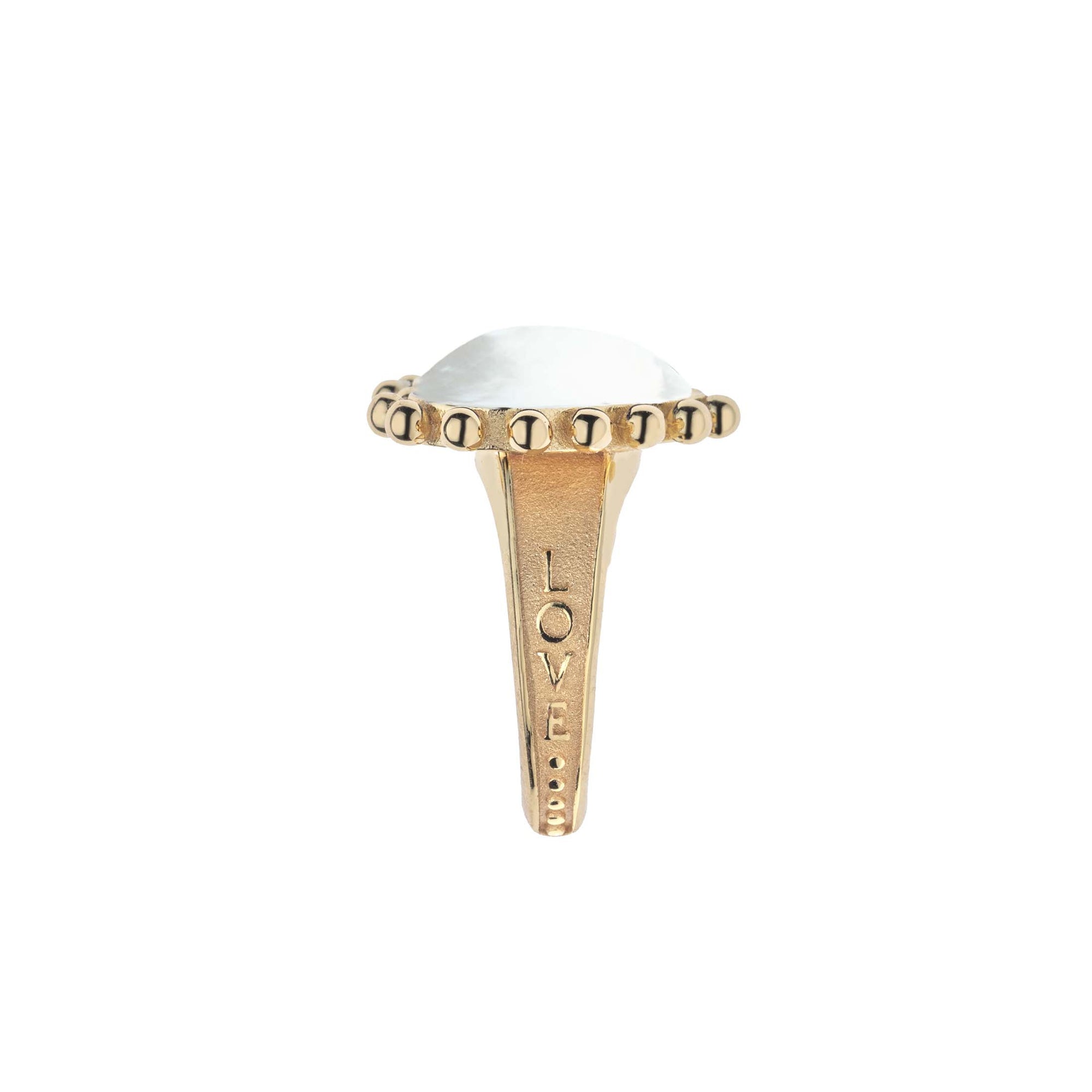 Bursting With LOVE Heart Ring in Mother of Pearl