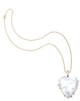 Mother of pearl heart pendant on classic rolo chain