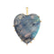 Carved labradorite heart pendant in gold setting