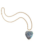 Labradorite heart pendant on grande rolo chain