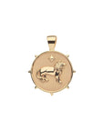 Gold Small Coin Pendant with Lion and star