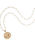 Gold Small Courage Coin Pendant on satellite chain