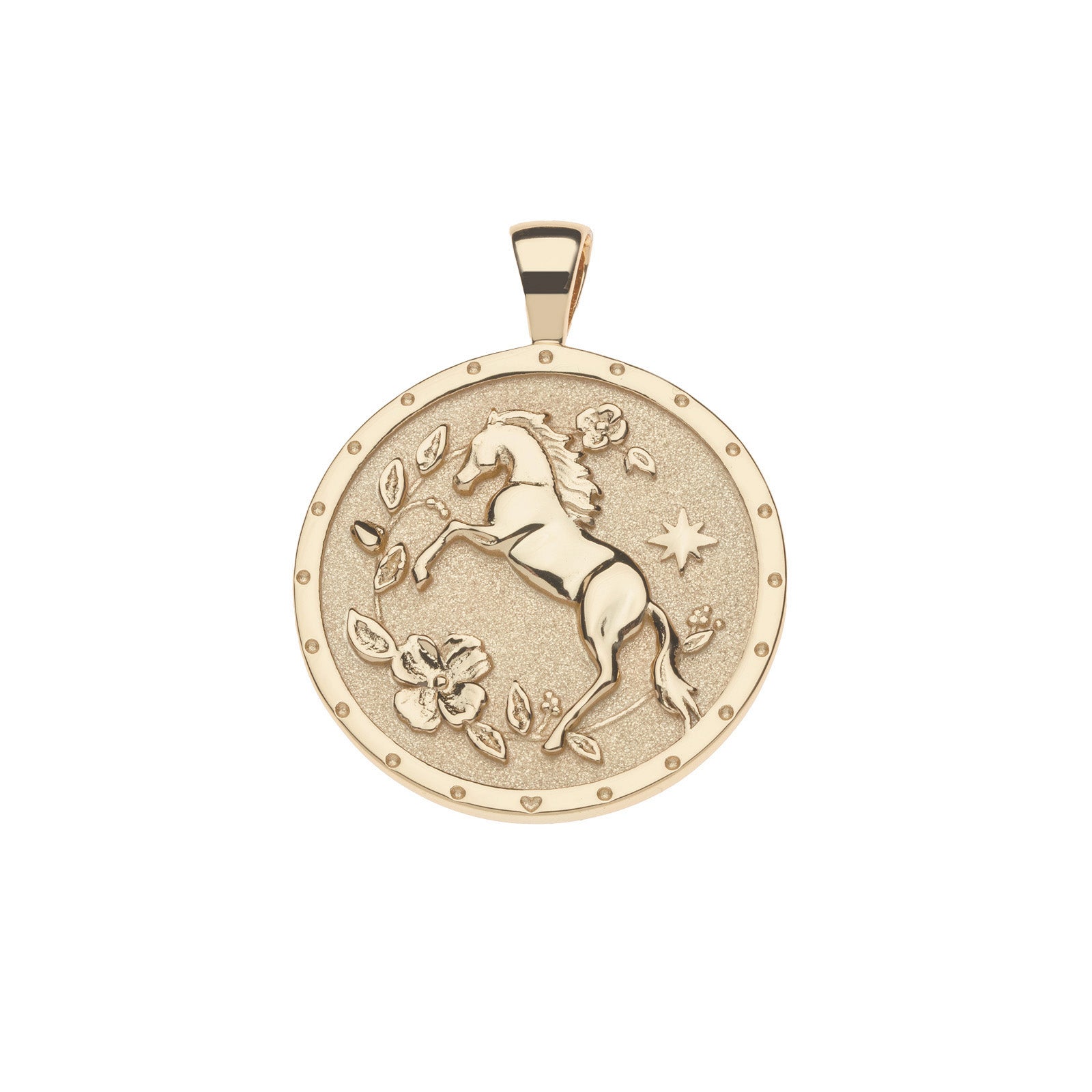 COURAGE Year of the Horse Pendant Coin in Solid Gold – Jane Win
