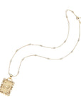 Courage Diamond Card Pendant on the written in the stars chain in white topaz