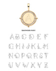 Gold engravable petite coin with dogwood font option