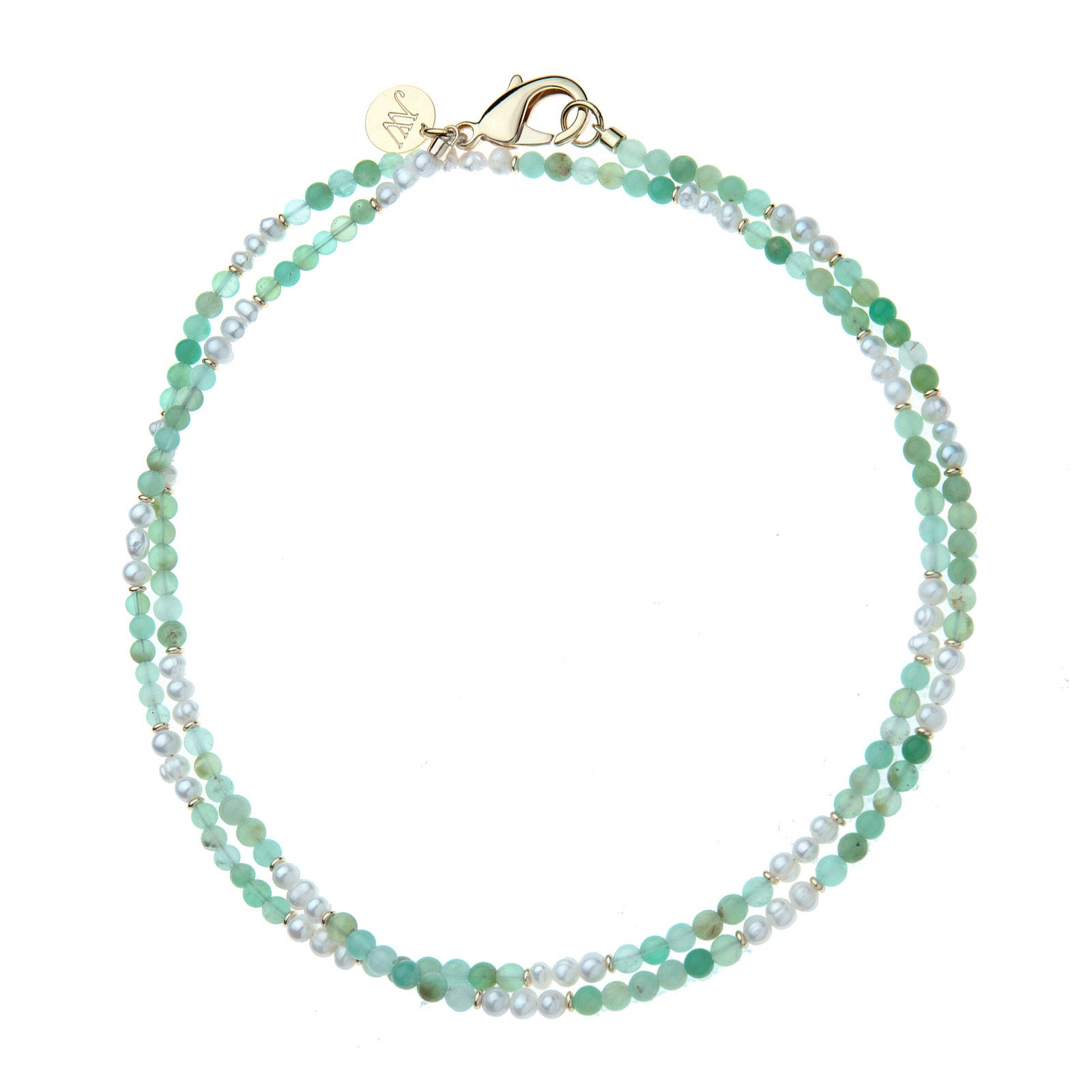 Double Wrap Chrysoprase and Pearl Beaded Necklace – Jane Win Jewelry