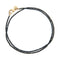 Black agate beaded necklace with oversized gold lobster clasp shown double wrapped