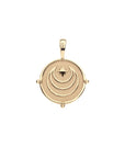 Gold engravable petite coin back with moon and star design
