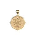 Gold Small Coin Featuring Tree of Life and Star Above Tree