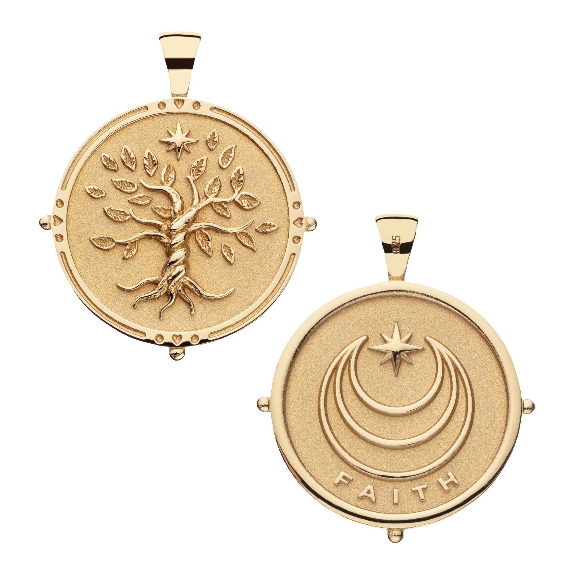 Gold Coin with Tree of Life (Front), Moon and Star Logo and FAITH underneath (Back)