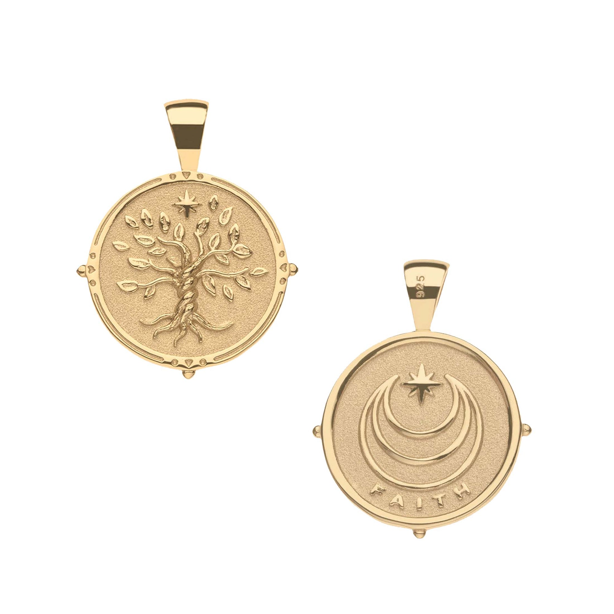 Gold Coin with Tree of Life (Front), Moon and Star Logo and FAITH underneath (Back)