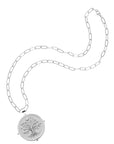 Silver Faith Coin on Drawn Link Chain