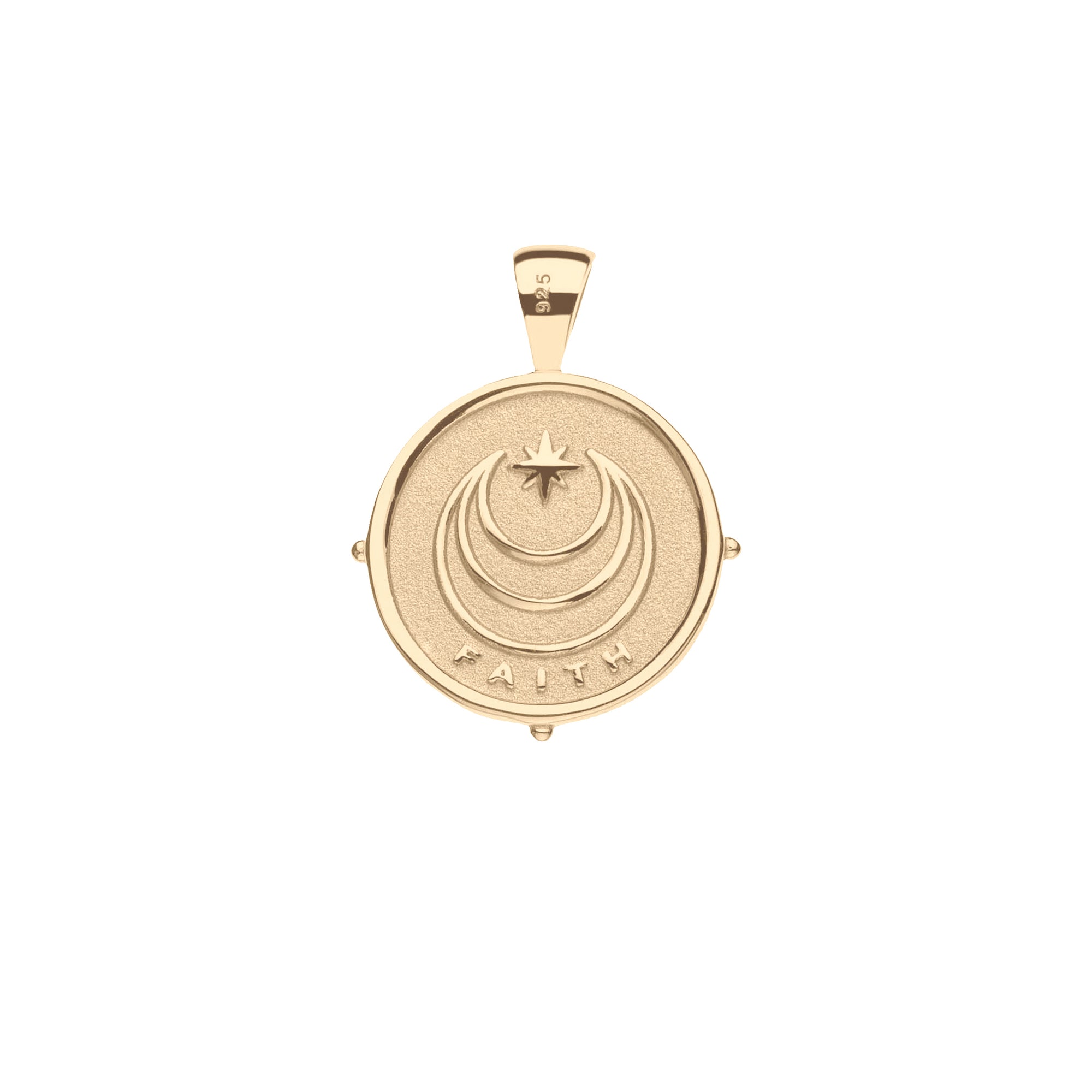 Gold Coin with Jane Win Moon and Star Logo and FAITH underneath (Back)