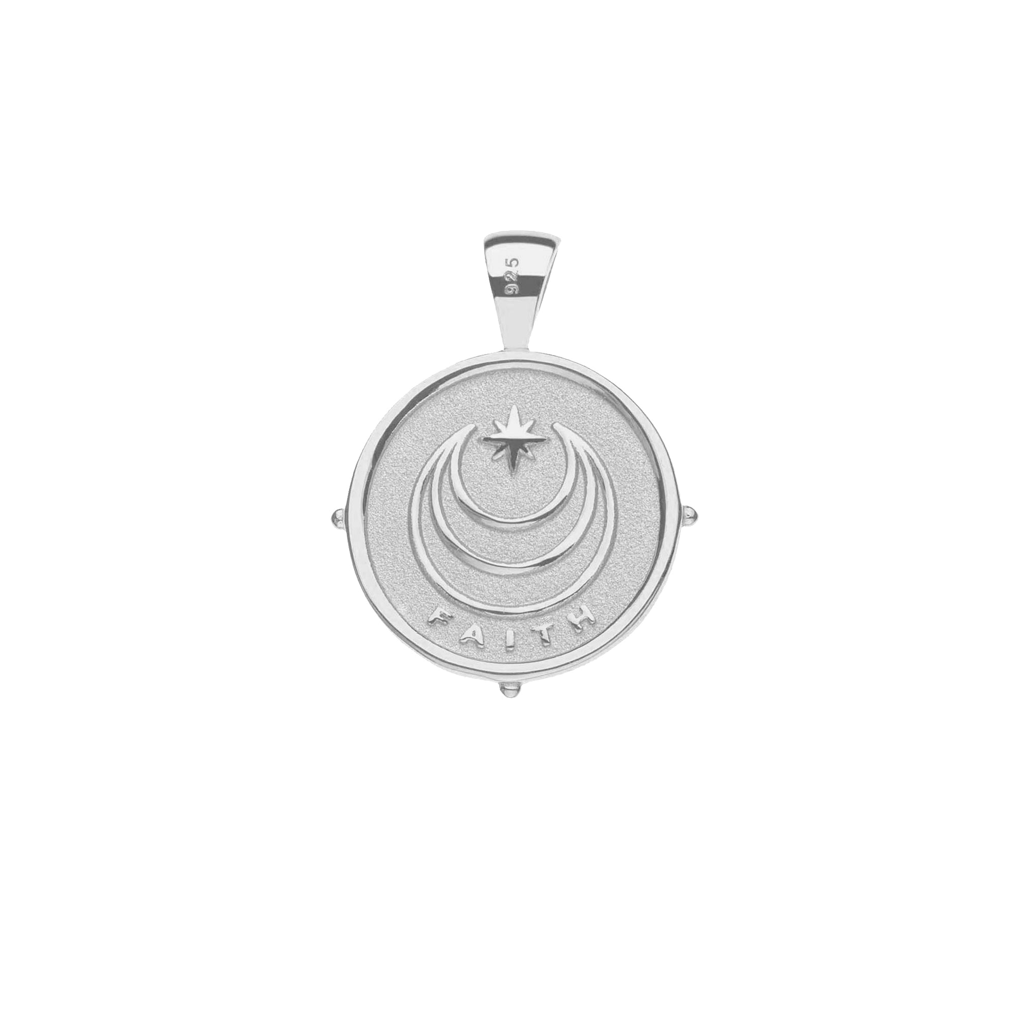 Jane Win silver original coin with Moon and Star Logo and FAITH underneath (Back)