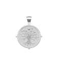 Silver Small Coin Featuring Tree of Life and Star Above Tree