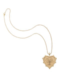 Gold Faith Heart pendant on classic rolo chain