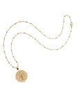 Gold Small Faith Coin Pendant on satellite chain