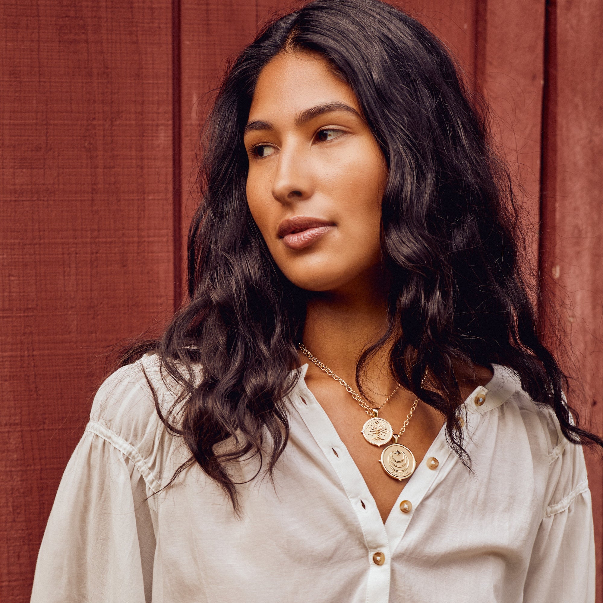 Gold Coins Layered on Model