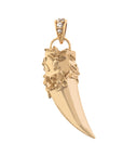 Back view of gold tusk pendant