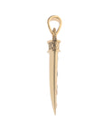 Side view of gold tusk pendant