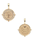 Gold Coin with Tree of Life with white topaz border (Front), Moon and Star Logo and FAITH underneath (Back)