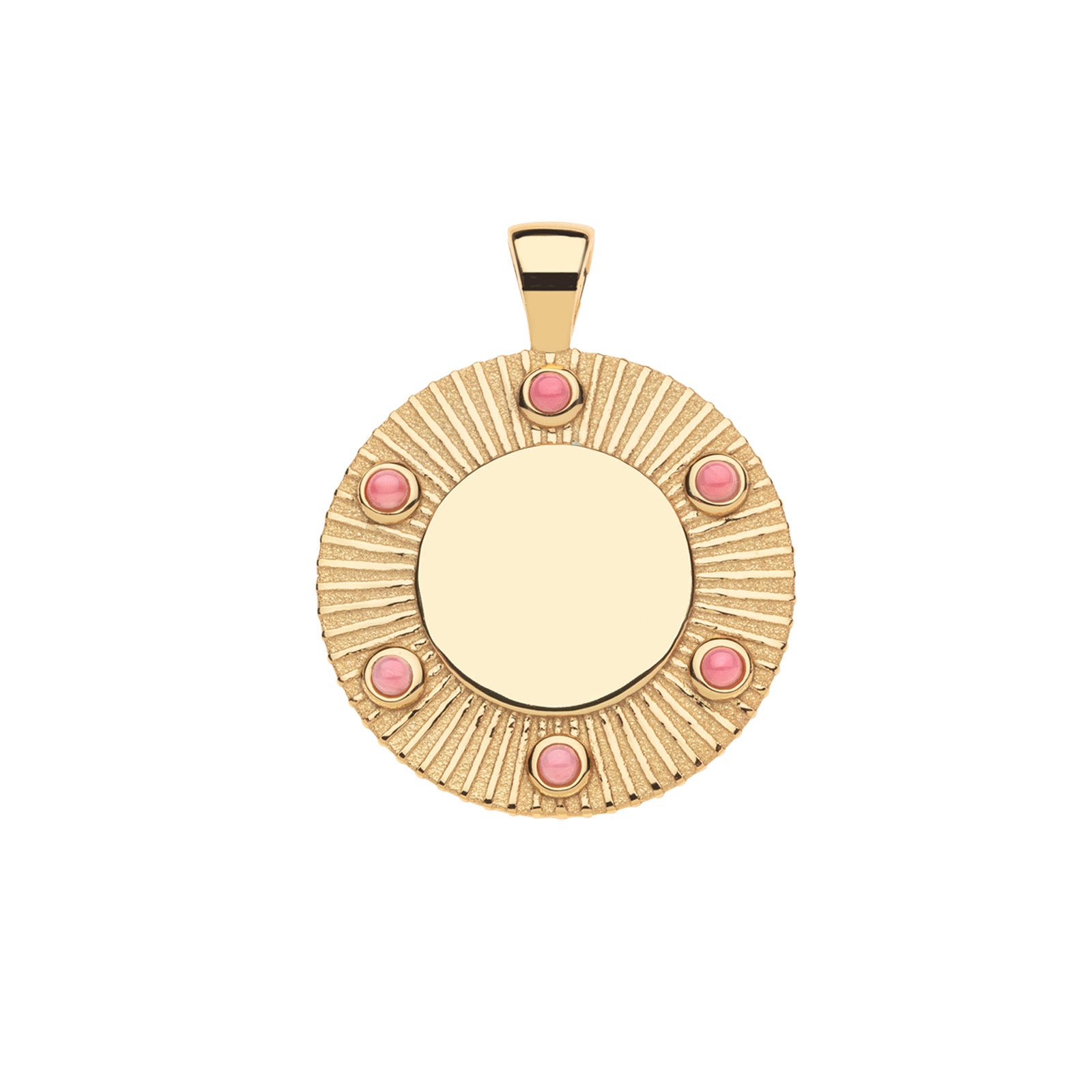 FOREVER Around The Sun Engravable Pendant in Pink Coral SALE