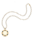 Forever around the sun pendant on drawn link chain