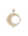 FOREVER Embellished Moon and Back Pendant Coin in 14k