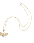 Gold bee pendant on adjustable delicate chain