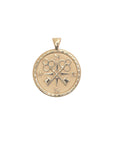 Gold Coin Pendant With Compass and Key Illustration