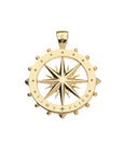 Back of gold cutout coin pendant with sundial motif and the phrase TIME FLIES