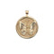Gold Coin Pendant with Butterfly Illustration