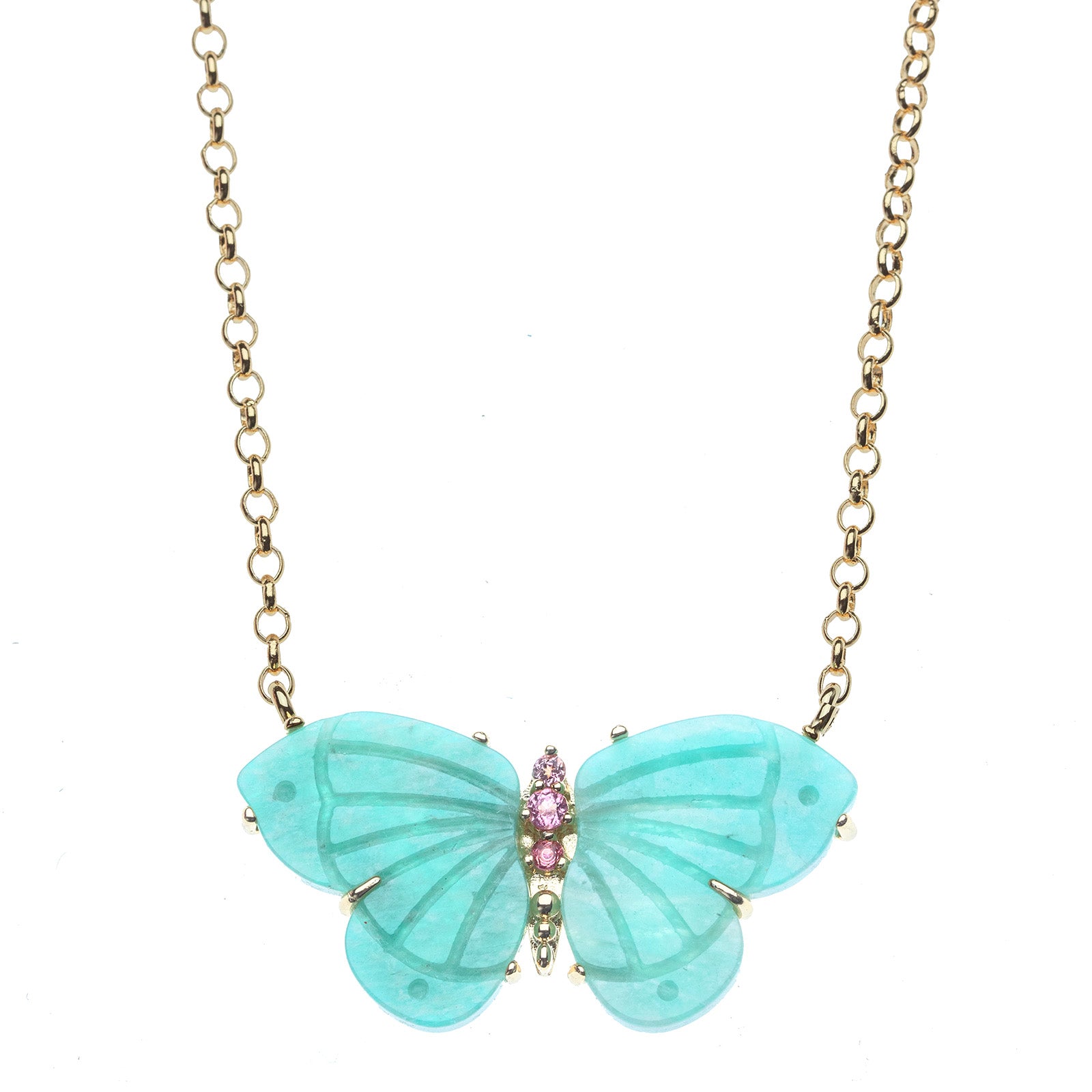 アクセサリーパーツ Butterfly FREEDOM Stone Butterfly Necklace in Amazonite – Jane Win Jewelry