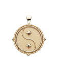 Gold original Gemini coin pendant featuring twin stars