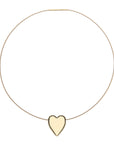 Gold heart pendant on omega wire