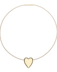 Gold heart pendant on omega wire