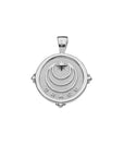 Back of silver coin pendant features moon and star logo and the word GRACE